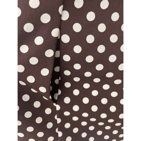 Saville Suit Women Brown/ Cream Polka Dot Blouse Size 10P - Picture 5 of 10